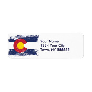 Grunge Colorado Flag Etiket