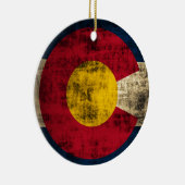 Grunge Colorado Flag Keramisch Ornament (Rechts)
