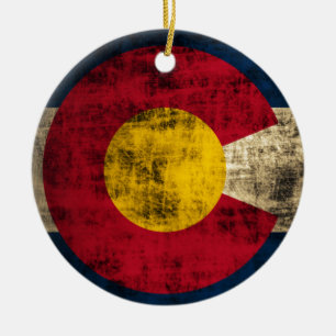 Grunge Colorado Flag Keramisch Ornament