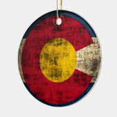 Grunge Colorado Flag Keramisch Ornament (Links)