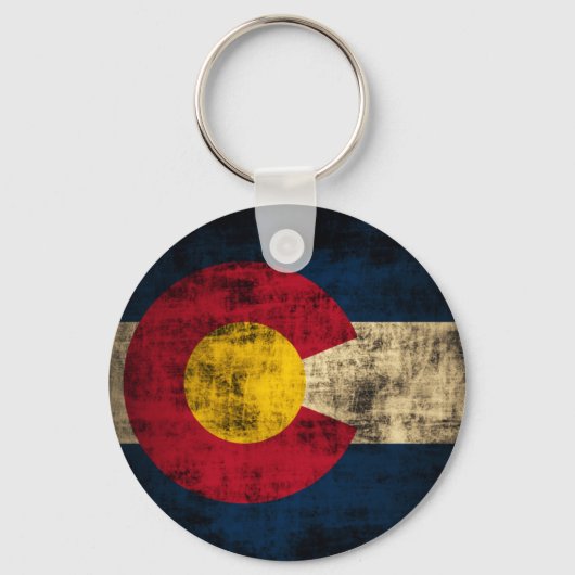 Grunge Colorado Flag Sleutelhanger (Voorkant)