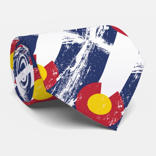Grunge Colorado Flag Stropdas (Opgerold)