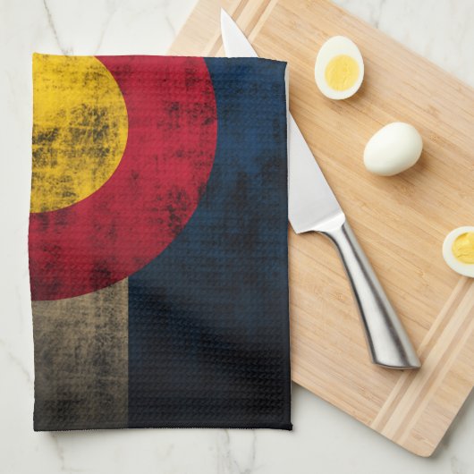 Grunge Colorado Flag Theedoek (Quarter Fold)