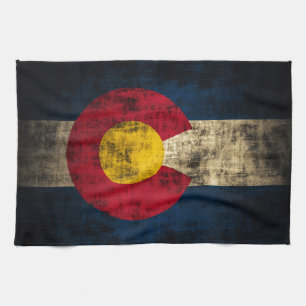 Grunge Colorado Flag Theedoek