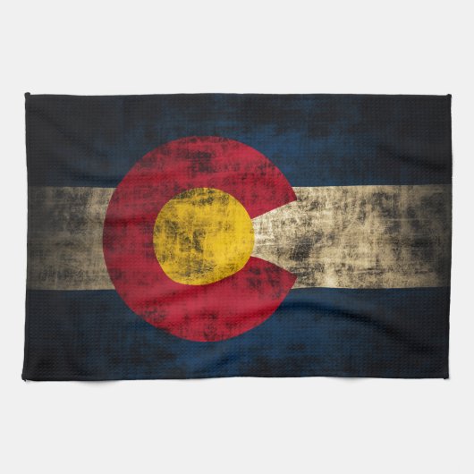 Grunge Colorado Flag Theedoek (Horizontaal)