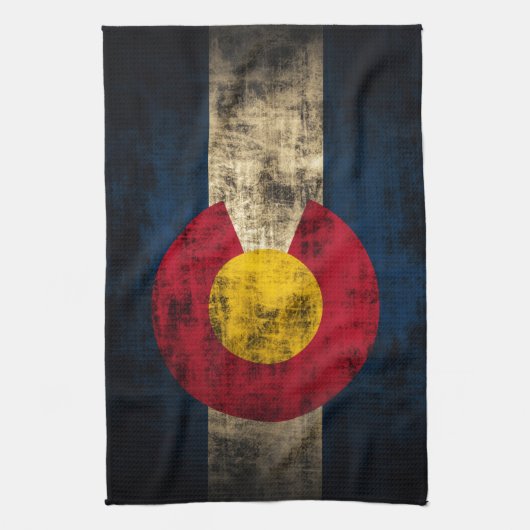 Grunge Colorado Flag Theedoek (Verticaal)