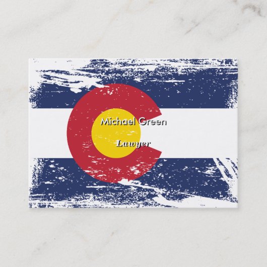 Grunge Colorado Flag Visitekaartje (Voorkant)