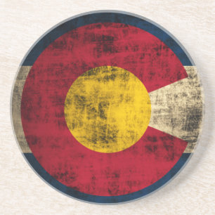 Grunge Colorado Flag Zandsteen Onderzetter