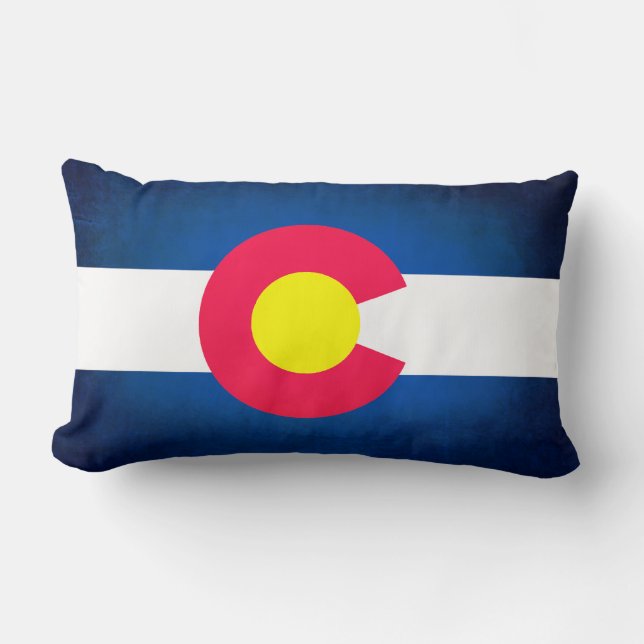 Grunge Colorado vlag lumbaal kussen (Voorkant)