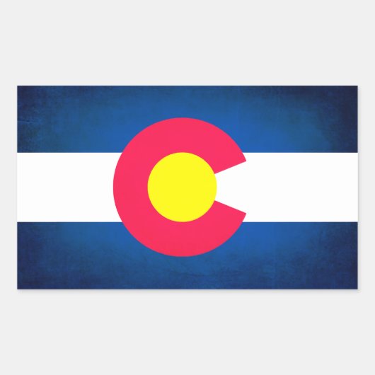 Grunge Colorado vlag rechthoek stickers (Voorkant)