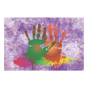 Grunge Colorful Hands-foto Foto Afdruk