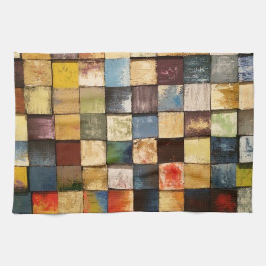 Grunge Colorful Painful Squares Design Theedoek (Horizontaal)