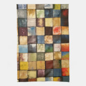 Grunge Colorful Painful Squares Design Theedoek (Verticaal)