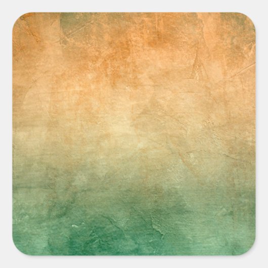 Grunge Colors - Orange & Green Vierkante Sticker (Voorkant)