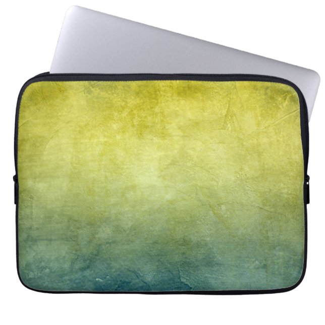 Grunge Colors - Yellow & Blue Laptop Sleeve (Voorkant)