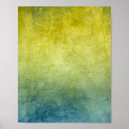 Grunge Colors - Yellow & Blue Poster (Voorkant)