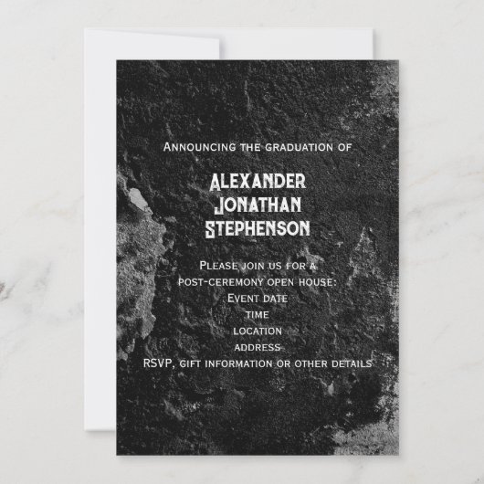 Grunge Concrete 3 Photo Boys Afstuderen Kaart (Achterkant)