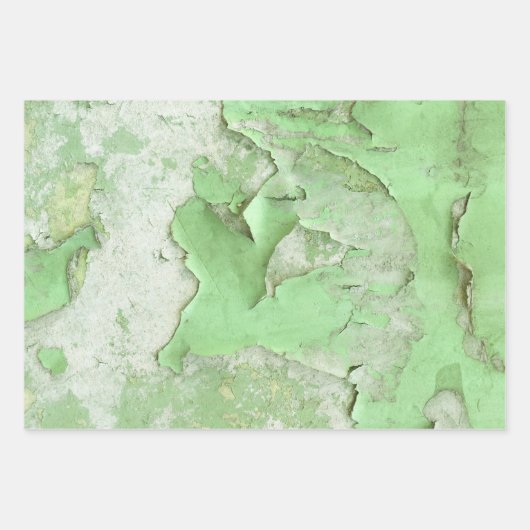 Grunge Concrete Urban Texture Cracked Green Paint  Inpakpapier Vel (Voorkant)