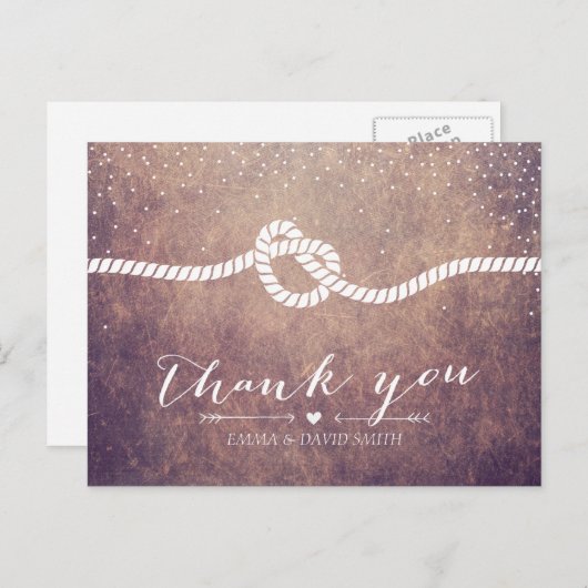 Grunge Confetti Stippen Tying the Knot Dank u Briefkaart (Voorkant / Achterkant)