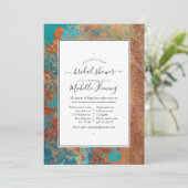 Grunge Copper Patina & Blauwgroen virtueel Vrijgez Kaart (Staand voorkant)