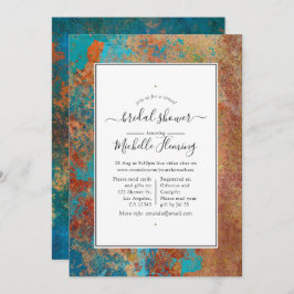 Grunge Copper Patina & Blauwgroen virtueel Vrijgez Kaart