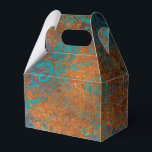 Grunge Copper Patina en Turquoise Bedankdoosjes<br><div class="desc">Het verblinden  blauwgroen en koperdemperingspatroon begunstigt doos met accenten van water.</div>