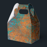Grunge Copper Patina en Turquoise Bedankdoosjes<br><div class="desc">Het verblinden  blauwgroen en koperdemperingspatroon begunstigt doos met accenten van water.</div>
