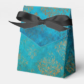 Grunge Copper Patina en Turquoise Damask Bedankdoosjes (Voorkant Zijde)