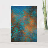 Grunge Copper Patina en Turquoise Hartelijk dank Bedankkaart (Achterkant)