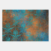 Grunge Copper Patina en Turquoise Inpakpapier Vel (Voorkant 3)