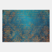 Grunge Copper Patina en Turquoise Inpakpapier Vel (Voorkant)