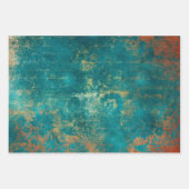 Grunge Copper Patina en Turquoise Inpakpapier Vel (Voorkant)
