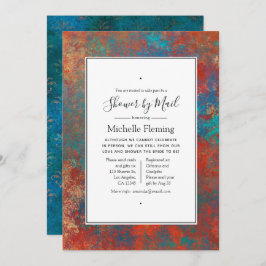 Grunge Copper Patina en Turquoise Shower per Mail Kaart