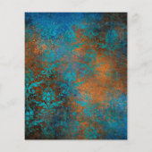 Grunge Copper Patina en Turquoise Wedding Invite Flyer (Achterkant)