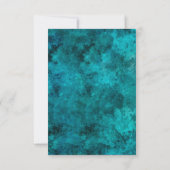 Grunge Copper Patina en Turquoise Wedding RSVP Kaartje (Achterkant)
