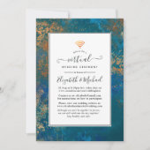 Grunge Copper Patina & Turquoise Virtual Wedding Kaart (Voorkant)