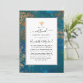 Grunge Copper Patina & Turquoise Virtual Wedding Kaart (Staand voorkant)