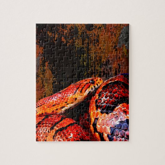 Grunge Corn Snake Coiled Legpuzzel (Verticaal)