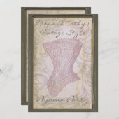 Grunge Corset uitnodiging van Pajama (Voorkant / Achterkant)