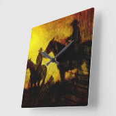 Grunge Cowboy Range Riders Square Wall klok (Hoek)