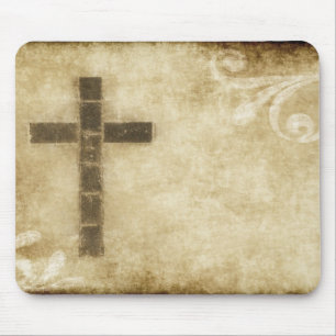 Grunge Cross #2B - Briefkaart horizontaal papier Muismat