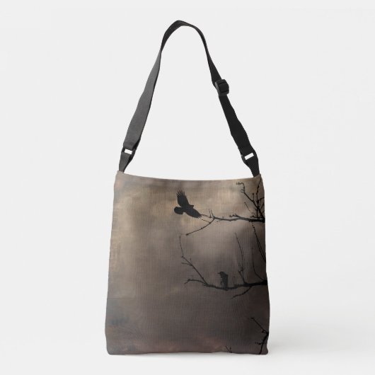 Grunge Crows Crossbody Tas (Achterkant)