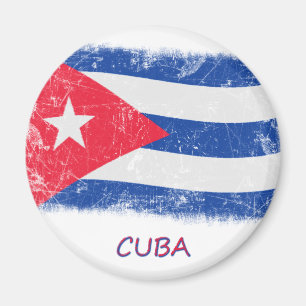 Grunge Cuba Flag Magneet