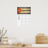 Grunge Cuba Vlag Kalender 2017 Poster (Keuken)