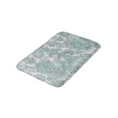 Grunge Damask Aqua Mint Blauwe Blos Roze Badmat (Gekanteld)