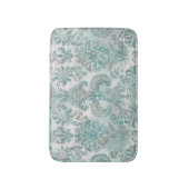 Grunge Damask Aqua Mint Blauwe Blos Roze Badmat (Voorkant Verticaal)