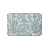 Grunge Damask Aqua Mint Blauwe Blos Roze Badmat (Voorkant)