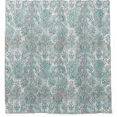 Grunge Damask Aqua Mint Blue Blush Pink Douchegordijn (Voorkant)