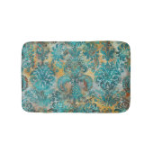 Grunge Damask Aqua Viridian Mustard Terracotta Badmat (Voorkant)