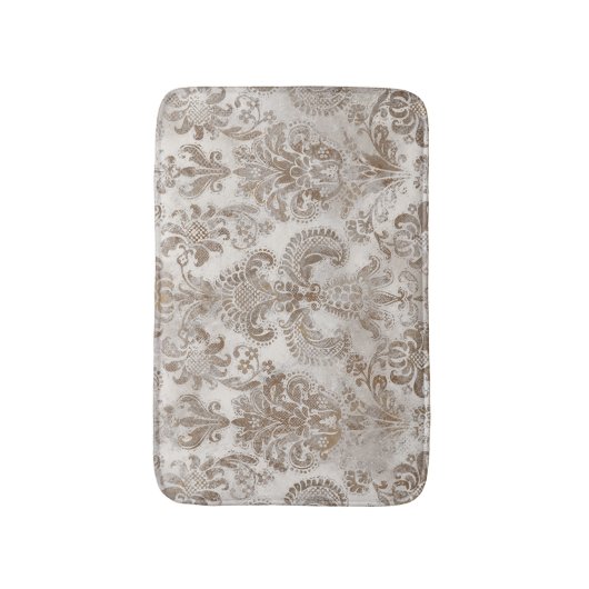 Grunge Damask Beige Rust Brown Ochre Cream Badmat (Voorkant Verticaal)